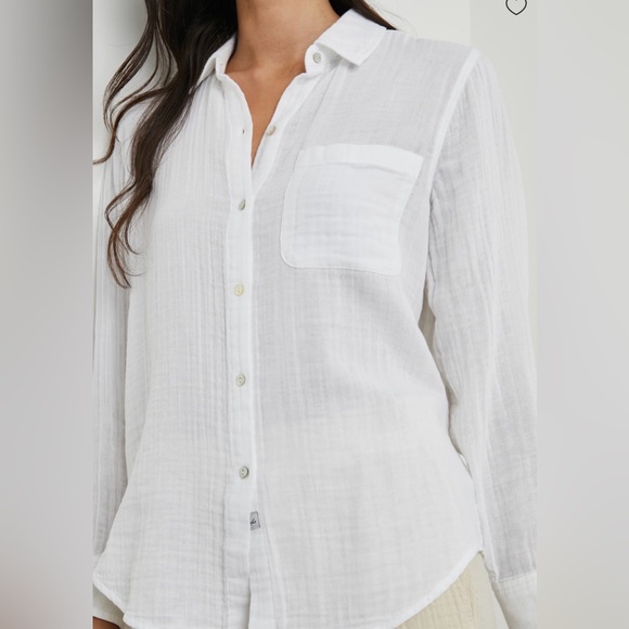 Rails Ellis Button-Down Shirt | White | Women’s XS - Picture 3 of 8